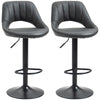 DodiOnline Bar Stools Set of 2, Swivel Counter Height Barstools with Back, Adjustable PU Leather Bar Chairs, Modern Armless Kitchen Island Stool, Dark Grey