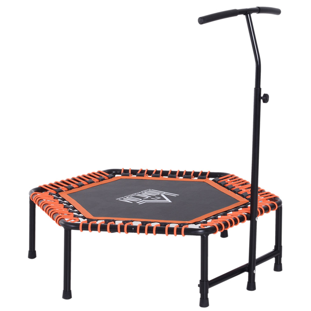 DodiOnline Mini Trampoline W/Adjustable Handle Bar - Black/Orange