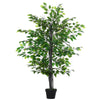 DodiOnline 145cm Artificial Banyan Plant Faux Decorative Tree w/ Cement Pot Vibrant Greenery Shrubbery Indoor Outdoor Accessory