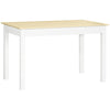 DodiOnline Dining Table for 4 to 6, Modern Kitchen Table with Wood Effect Tabletop, Thick Legs, 120cm, Oak Wood Grain