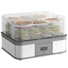 DodiOnline 5 Tier Food Dehydrator, 245W Stainless Steel Food Dryer Machine with Adjustable Temperature, Timer and LCD Display for Drying Fruit, Meat, Vegetable, Jerky and Pet Treat, Grey