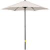DodiOnline 2m Garden Parasol Umbrella, Outdoor Sun Shade with 6 Sturdy Ribs for Balcony, Bench, Garden, Cream White