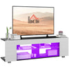 DodiOnline Multi-Shelf TV Cabinet, with Adjustable LED Lights - White