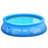 DodiOnline 274cm x 76cm Inflatable Swimming Pool Family-Sized Blow Up Pool Round Paddling Pool with Hand Pump for Adults, Outdoor, Garden and Backyard, Blue