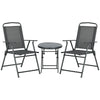 DodiOnline Three-Piece Garden Seat Set, with Glass-Top Table - Dark Grey