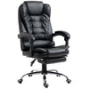 DodiOnline Executive Office Chair, PU Leather Home Office Chair with Swivel Wheels, Reclining Backrest, Retractable Footrest, Black