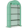 DodiOnline 4 Tier Mini Greenhouse with Reinforced PE Cover, Portable Small Greenhouse with Roll-Up Door, 105 x 45 x 160cm, Green