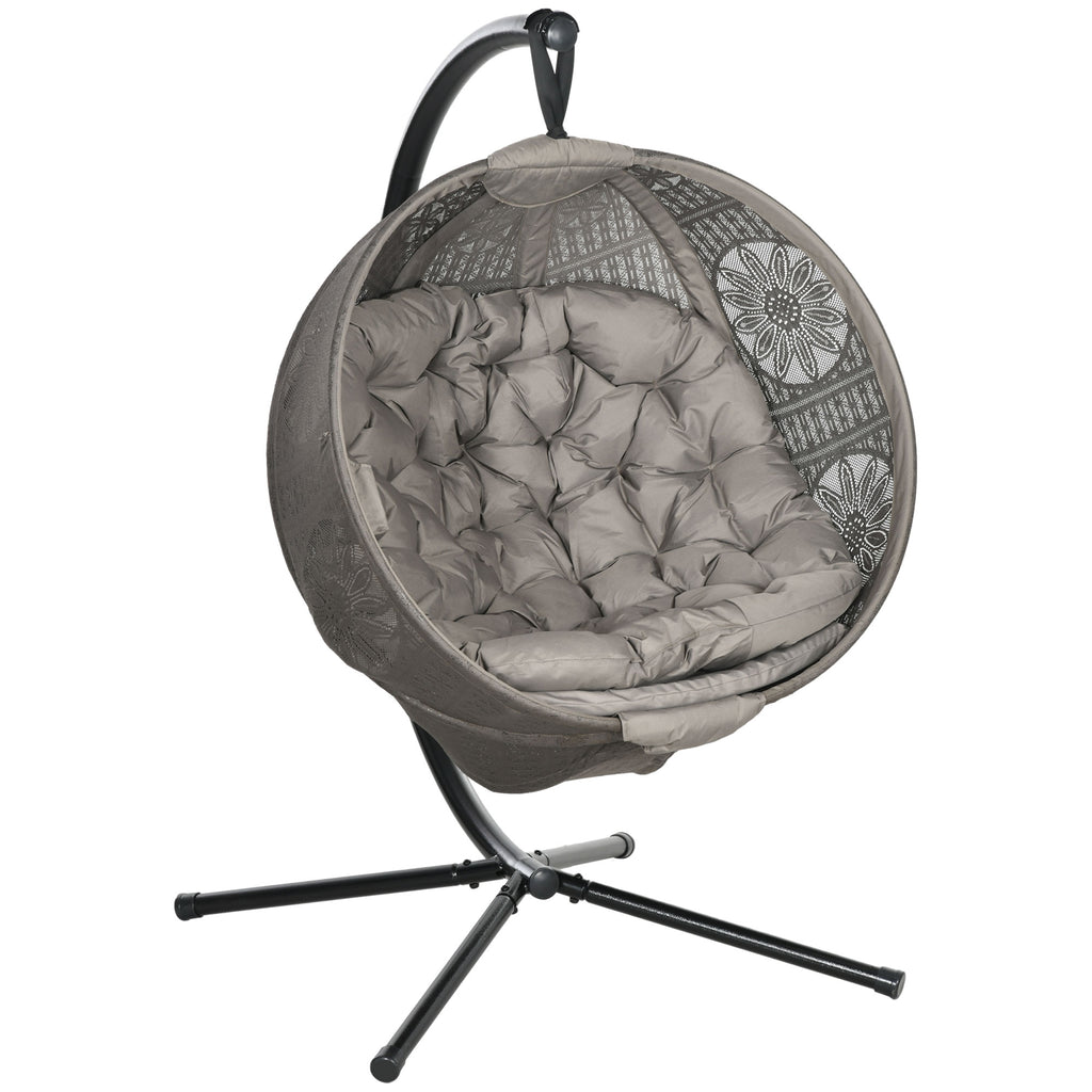 DodiOnline Round Egg Basket Chair, with Steel Stand
