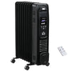 DodiOnline 2000W Digital Oil Filled Radiator, 9 Fin, Portable Electric Heater with LED Display, Timer, 3 Heat Settings, Safety Cut-Off and Remote Control, Black