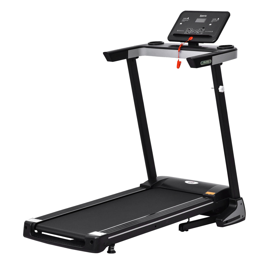 DodiOnline Folding Treadmill for Home Motorised Running Machine w/ LCD Display Black