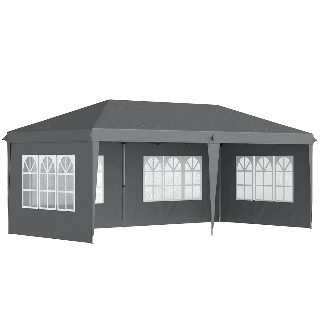 DodiOnline 3 x 6m Pop-Up Gazebo, with Removable Walls - Grey