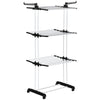 DodiOnline Foldable Clothes Drying Rack, 4-Tier Steel Garment Laundry Rack with Castors for Indoor and Outdoor Use, Black