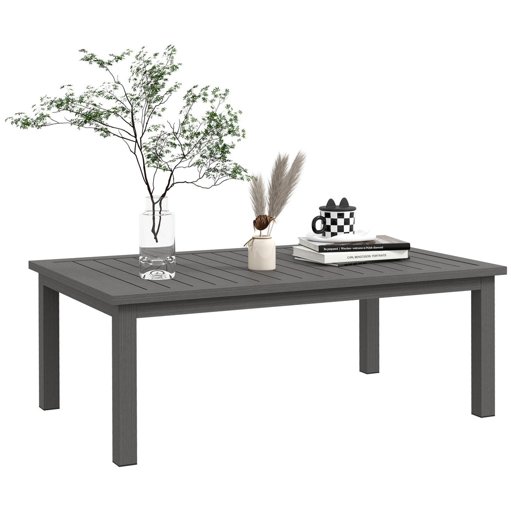 DodiOnline 100cm x 60cm Aluminium Outdoor Coffee Table - Brown