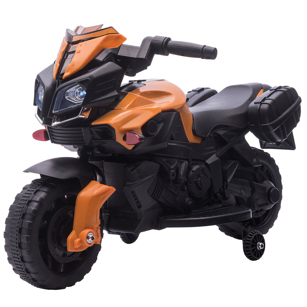 DodiOnline Kids Electric Motorbike 6V Ride on Motorcycle Vehicle w/ Lights Horn Sounds for 1.5-4 Years Old Orange