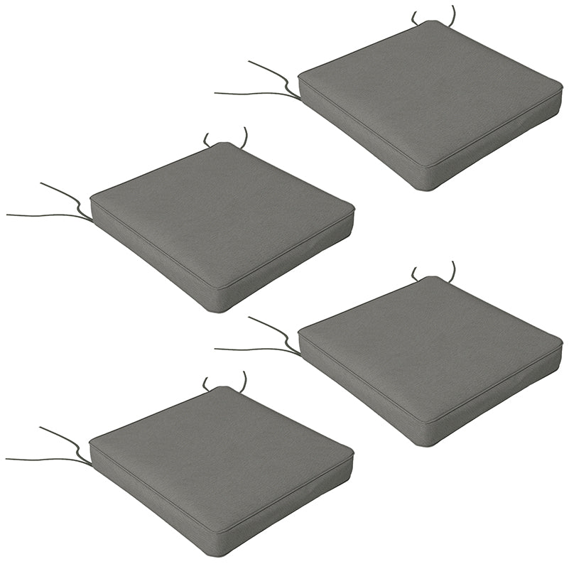 DodiOnline 4-Piece Seat Cushions Pillow Replacement, Patio Chair Cushions Set with Ties for Indoor Outdoor, Charcoal Grey