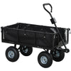 DodiOnline 114L Steel Frame Garden Cart Trolley - Black