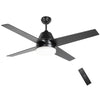 DodiOnline Ceiling Fan with LED Light, Flush Mount Ceiling Fan Lights with Reversible Blades, Remote, Black and Walnut Brown