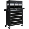 DodiOnline 19 Drawer, Two-Part Tool Storage Chest on Wheels - Black